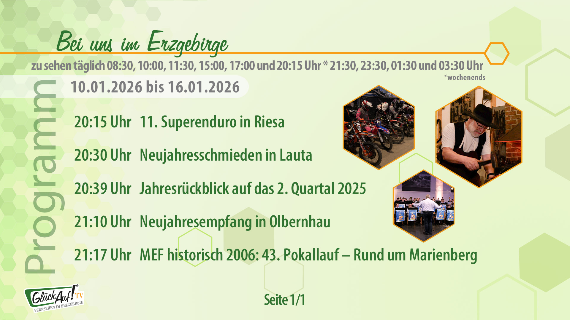Bei uns im Erzgebirge für die Woche vom 10.01.2026 bis 16.01.2026